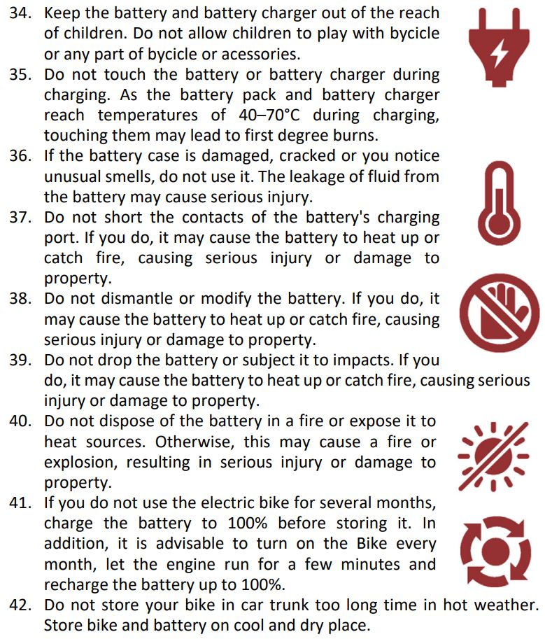 MS ENERGY e-Bike i10 Electric Bike Instruction Manual - BATTERY