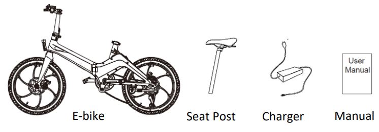 MS ENERGY e-Bike i10 Electric Bike Instruction Manual - Packing List