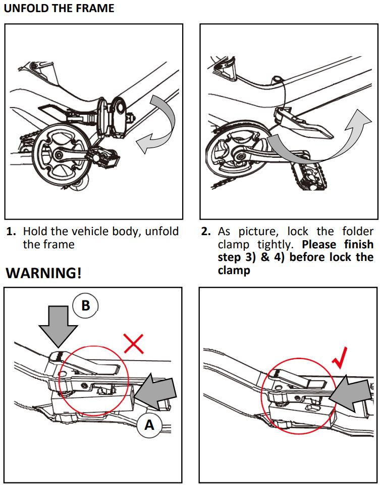 MS ENERGY e-Bike i10 Electric Bike Instruction Manual - UNFOLD THE BIKE