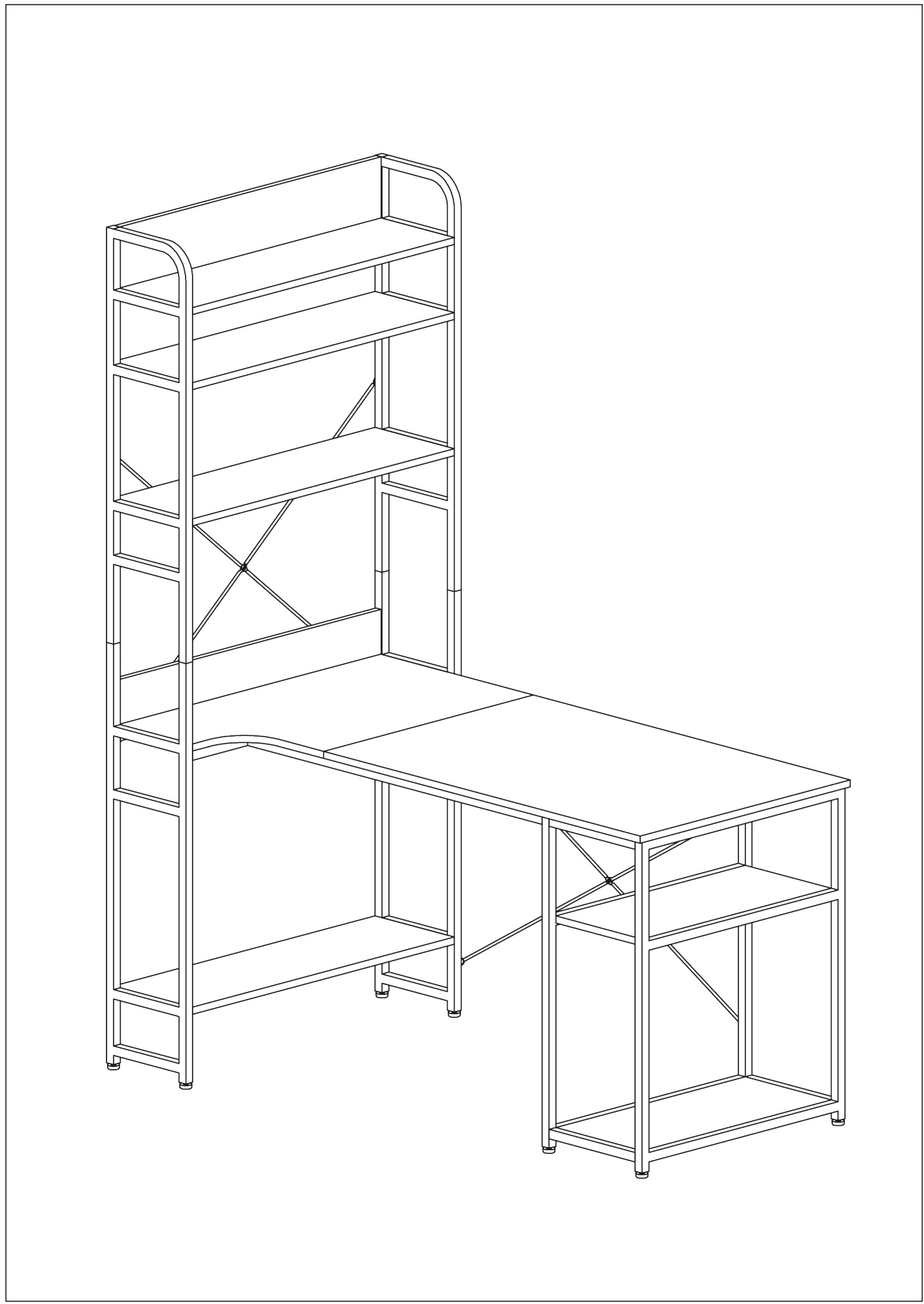 Maincraft D01-CD004 54.3 Inch Retangular Brown MDF Computer Desk for Home Office Instruction Manual