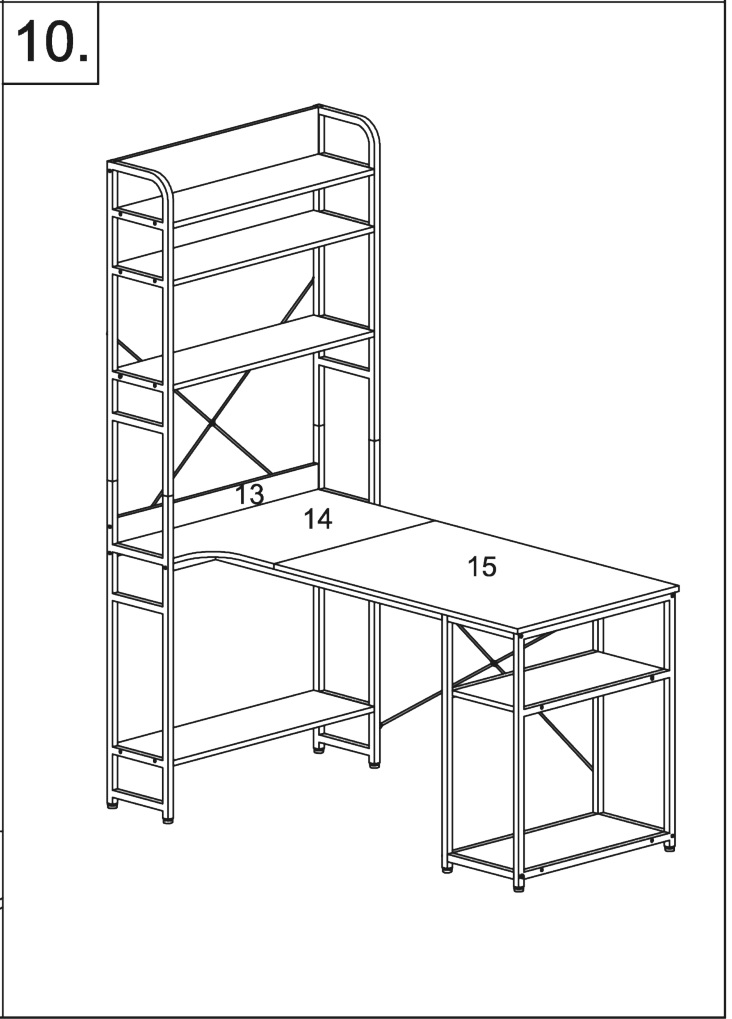 Maincraft D01-CD004 54.3 Inch Retangular Brown MDF Computer Desk for Home Office - figure 10