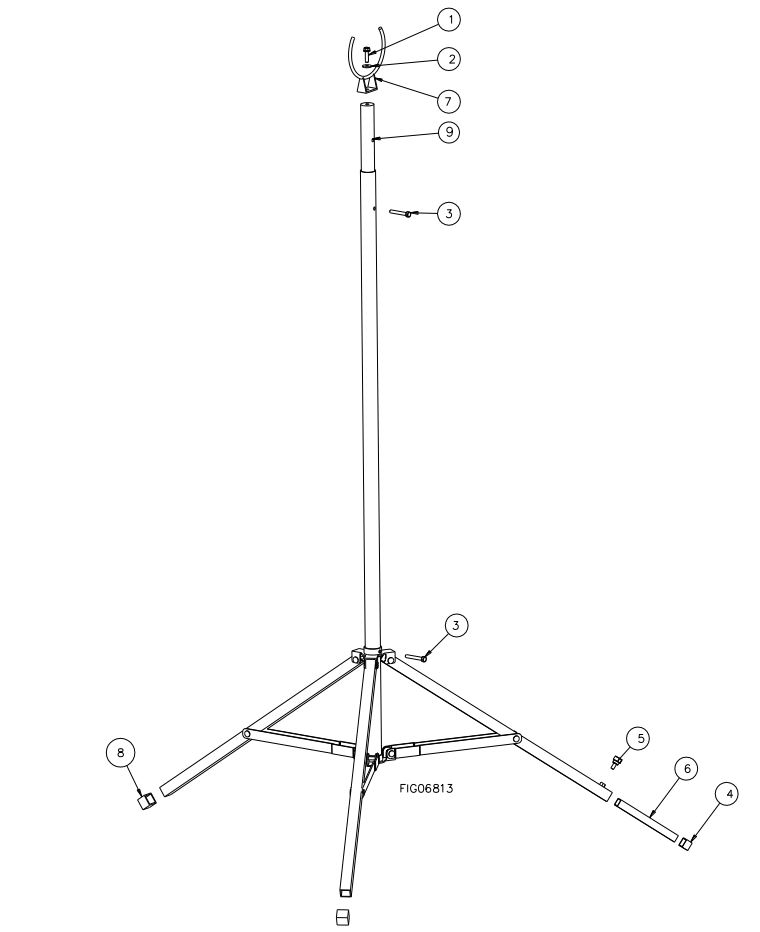 NORTH STAR STAR M157143A.1 Soft Wash Telescoping Wand Tripod Owner's Manual - Exploded View and Parts Breakdown