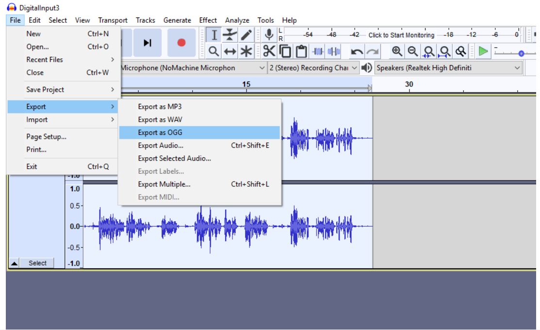 Netbell-NTG User Manual - Using Audacity