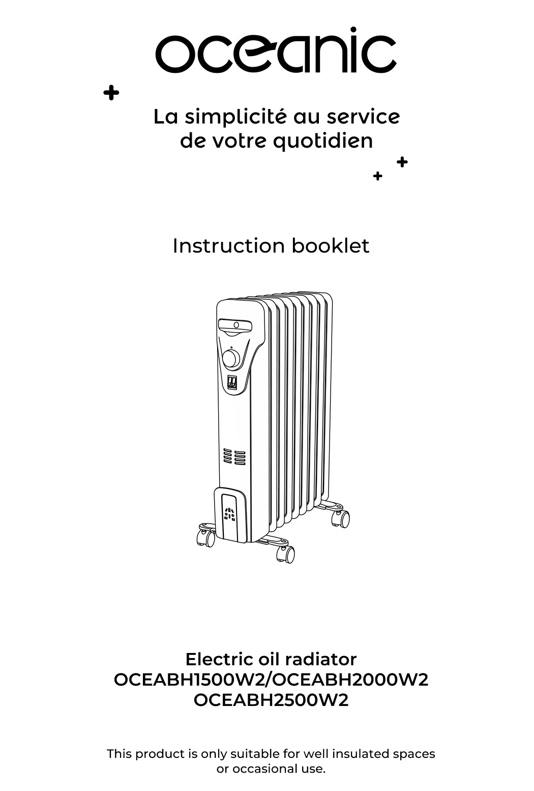 Oceanic SYSTEM OCEABH1500W2 Electric Oil Radiator Instructions