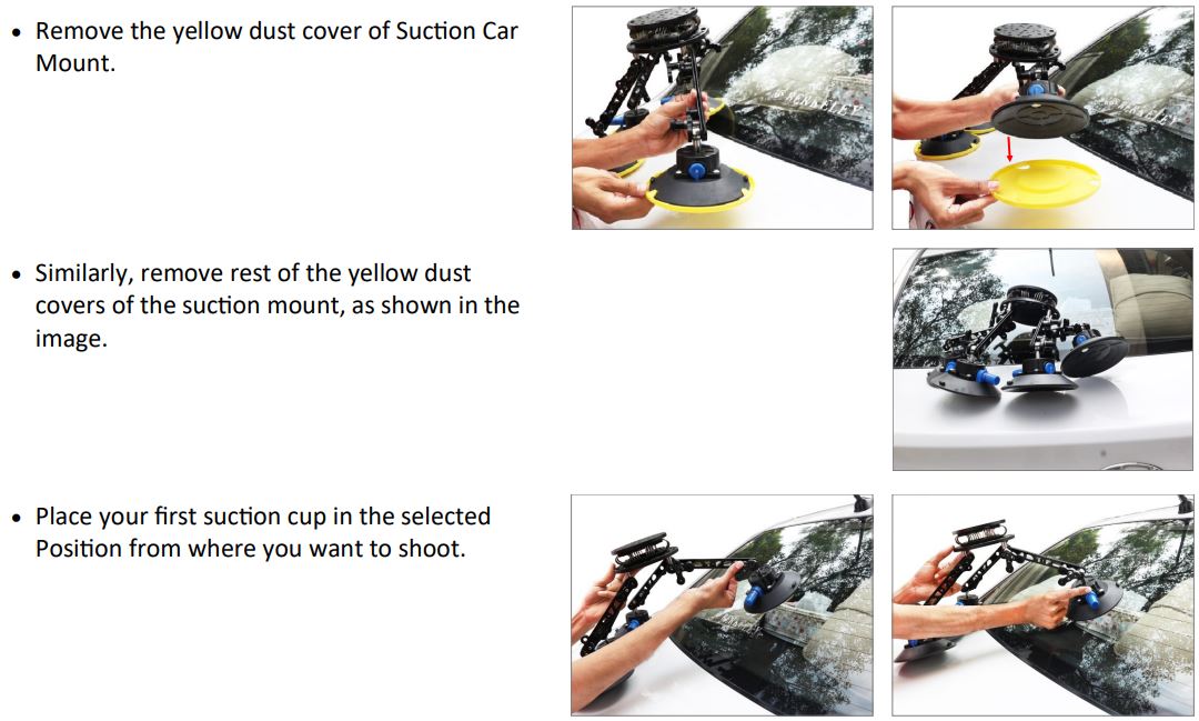 PROAIM CM-BLPR-01 Ballpro Camera Suction Car Mount with Vibration Isolator User Manual - Ballpro Camera Setup