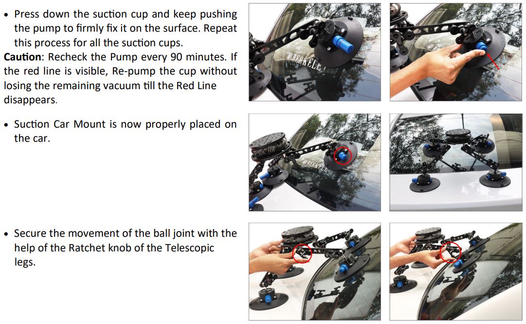 PROAIM CM-BLPR-01 Ballpro Camera Suction Car Mount with Vibration Isolator User Manual - Ballpro Camera Setup