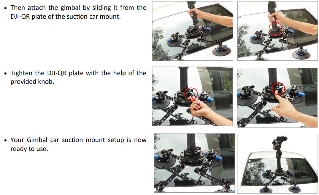 PROAIM CM-BLPR-01 Ballpro Camera Suction Car Mount with Vibration Isolator User Manual - Ballpro Camera Setup
