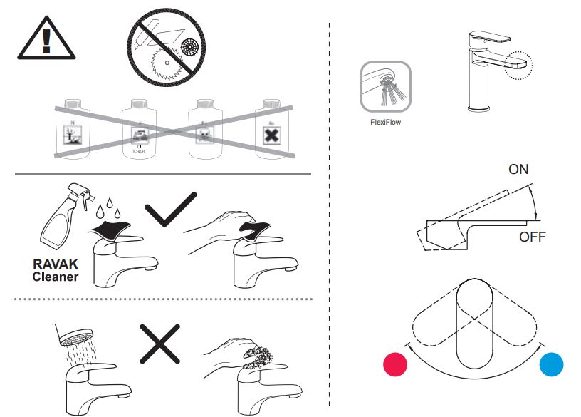 RAVAK 10 Free TD F 013.20 Washbasin Tap with Pop Up Waste Click Clack User Guide - How to use