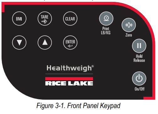 RICE LAKE 150-10-7 Digital Physician Scale Floor-Level User Manual - Figure 3-1