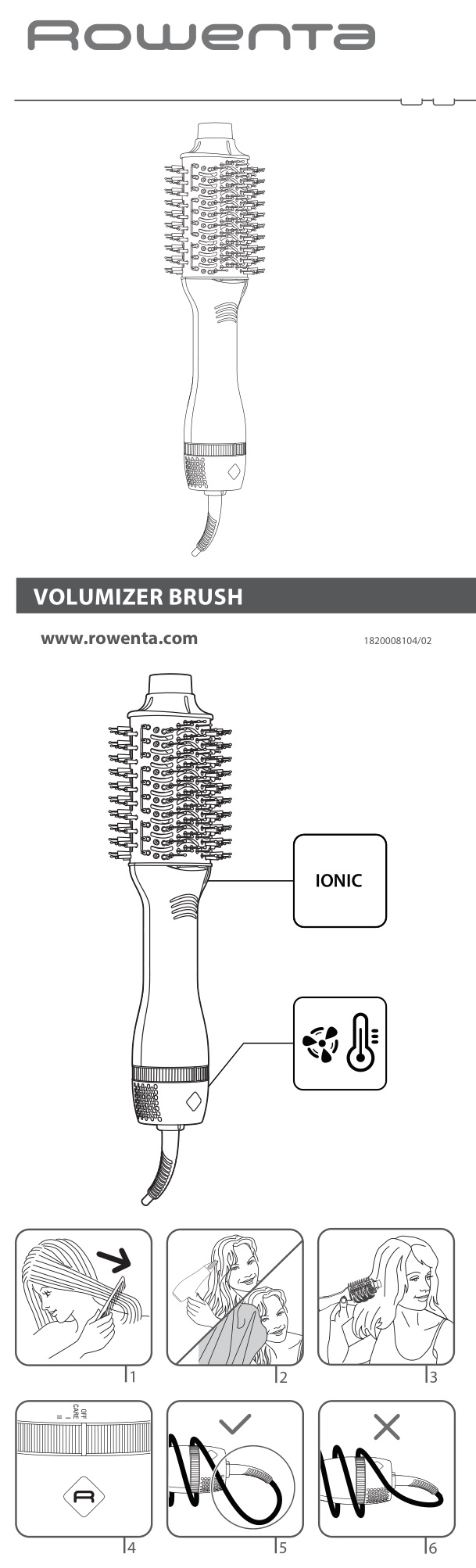 Rowenta Volumizer Brush Instruction Manual