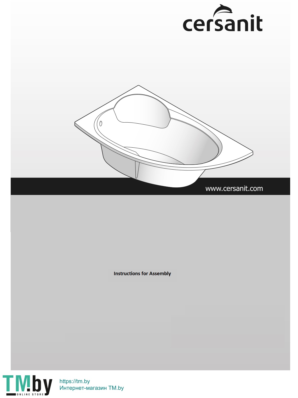 cersanit P-WP-ZEN170 Rectangular Bathtub Instruction Manual