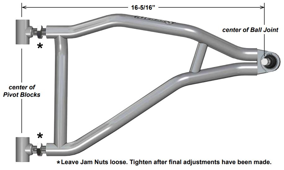 SUPERATV IN-AA-Y-WV-1.5-HC High Clearance Front A-Arms for Yamaha Wolverine Instruction Manual - PIVOT BLOCK SETTINGS