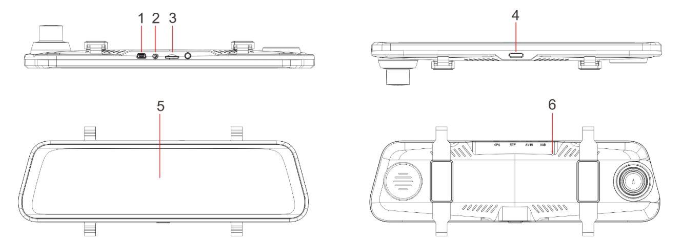 TDR-RVM32 Rear-View Mirror with Front and Rear Camera, DVR and GPS Functions User Manual - MIRROR CONTROL BUTTONS