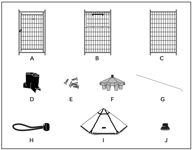 THE PET GAZEBO 23230E Pet Gazebo Instruction Manual - PARTS SECTION