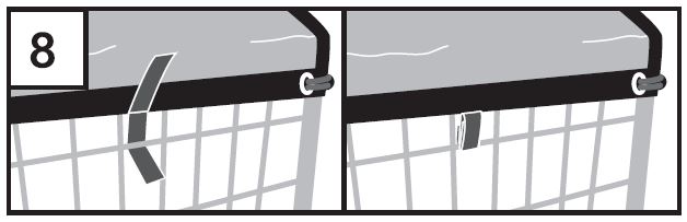 THE PET GAZEBO 23230E Pet Gazebo Instruction Manual - Pass the inside strap underneath the second horizontal bar from the top