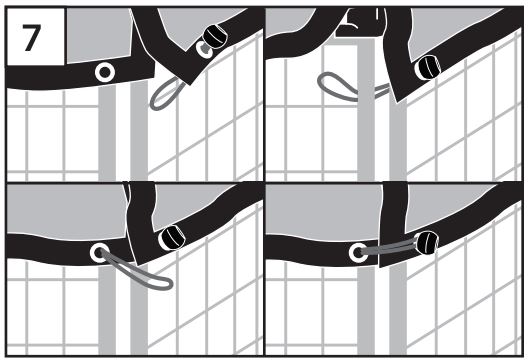 THE PET GAZEBO 23230E Pet Gazebo Instruction Manual - Using the Ball Ties provided attatch