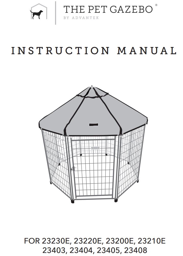 THE PET GAZEBO 23230E Pet Gazebo Instruction Manual