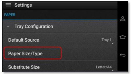 TOSHIBA A4 Series Paper Trays - Click on Paper Size, Type