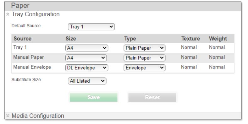 TOSHIBA A4 Series Paper Trays - Ensure that all settings are consistent with what is loaded in the device