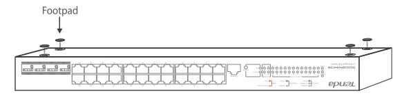 Tenda TEG5328P-24-410W L3 Managed PoE Switch Installation Guide - Desktop mounting