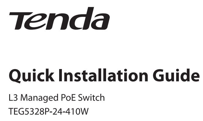 Tenda TEG5328P-24-410W L3 Managed PoE Switch Installation Guide