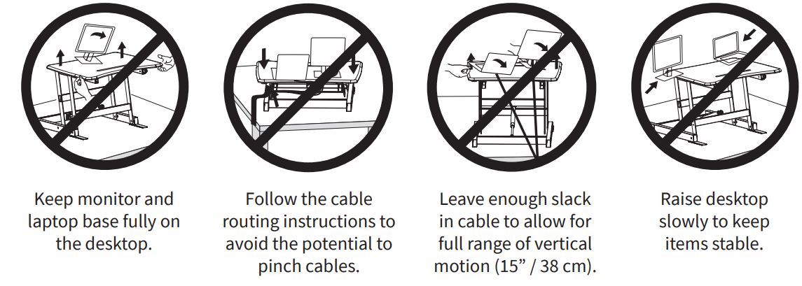 V I V O DESK-EV02RB Black Electric Dual Motor Desk Frame Controller Instruction Manual - Do not do this