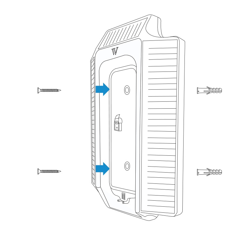 WASSERSTEIN Solar Charger Compatible with Blink Video Doorbell - Use the 2 screws and 2 wall anchors provided