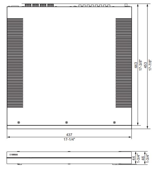 YAMAHA XDA-QS5400RK Multi-Room Amplifiers Owner's Manual - Table Top Mount-with front cover