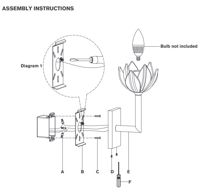 circa LIGHTING JN 2001 Alberto Small Sconce Instruction Manual