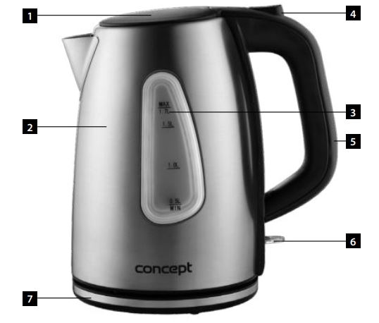 concept RK3230 Electric Water Kettle - PRODUCT DESCRIPTION