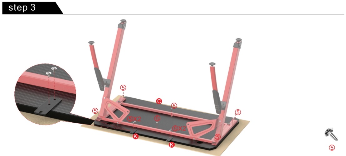 deco gear DGGDK100 47 LED Gaming Desk, Carbon Fiber Surface - Step 3