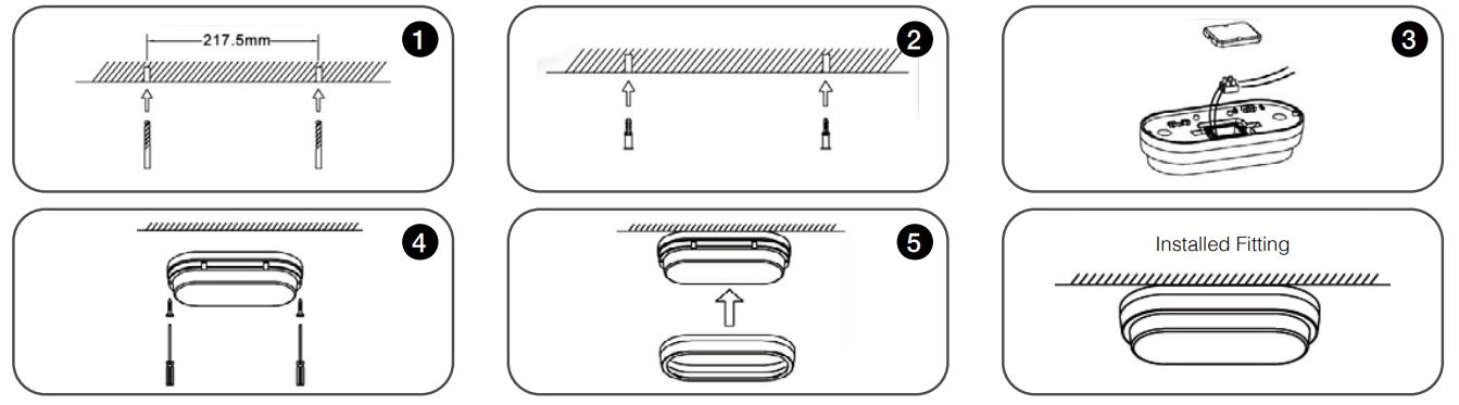 eurotech lighting YBE12W Ovate Eyelid Bulkhead - Installation Instructions