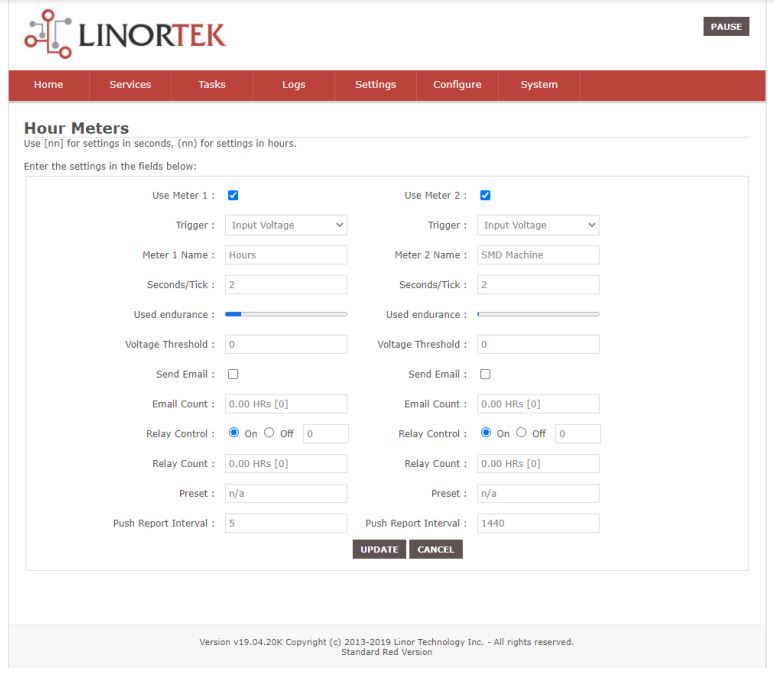 iTrixx Network Hour Meter User Manual - Configuring the Hour Meter