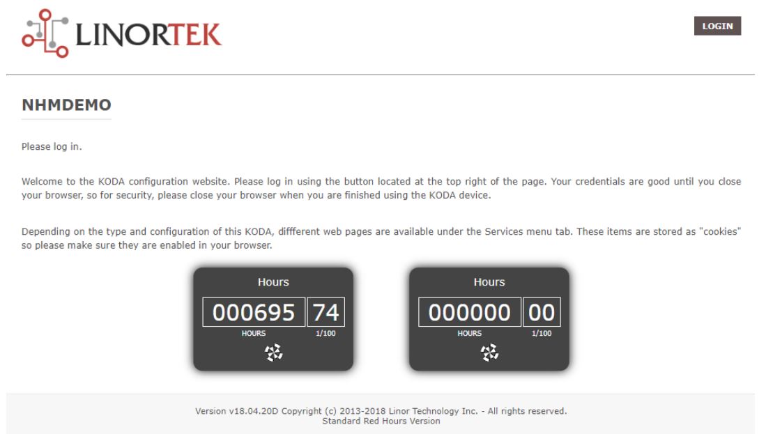 iTrixx Network Hour Meter User Manual - NHM Landing Page