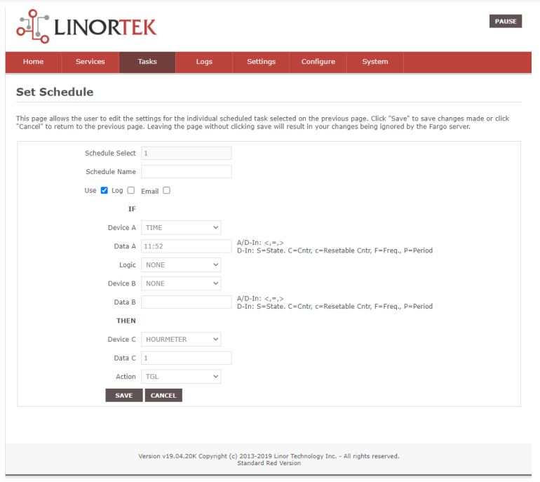 iTrixx Network Hour Meter User Manual - Set Schedule