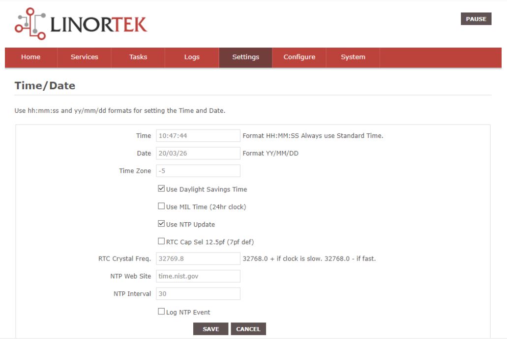 iTrixx Network Hour Meter User Manual - Setting Time and Date