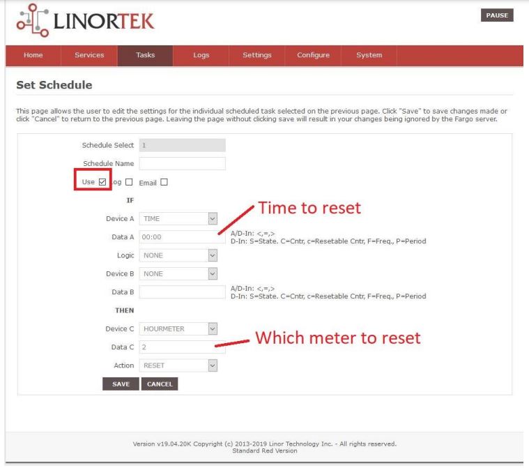 iTrixx Network Hour Meter User Manual - set schedule