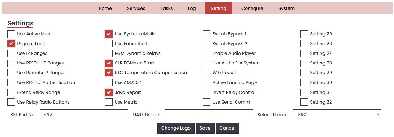 iTrixx-Ultra 300 Ethernet Hour Meter User Manual - Settings Page