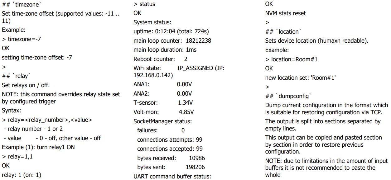 iTrixx-WFMN Owners and Operation User Manual - Appendix 1 Available Commands