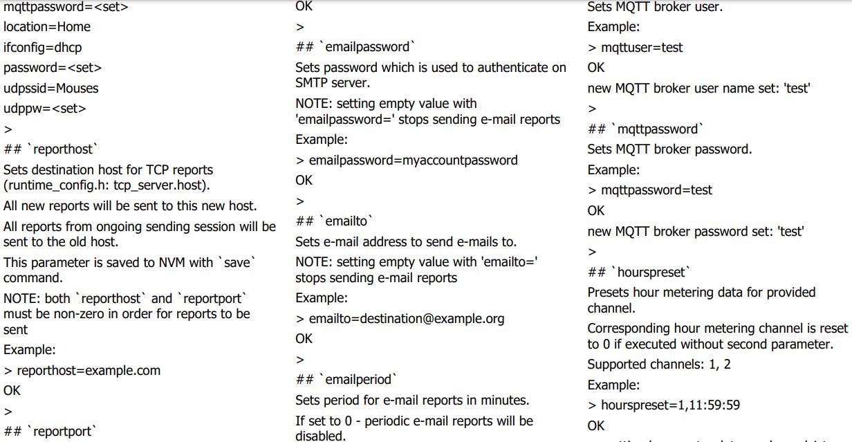 iTrixx-WFMN Owners and Operation User Manual - Appendix 1 Available Commands