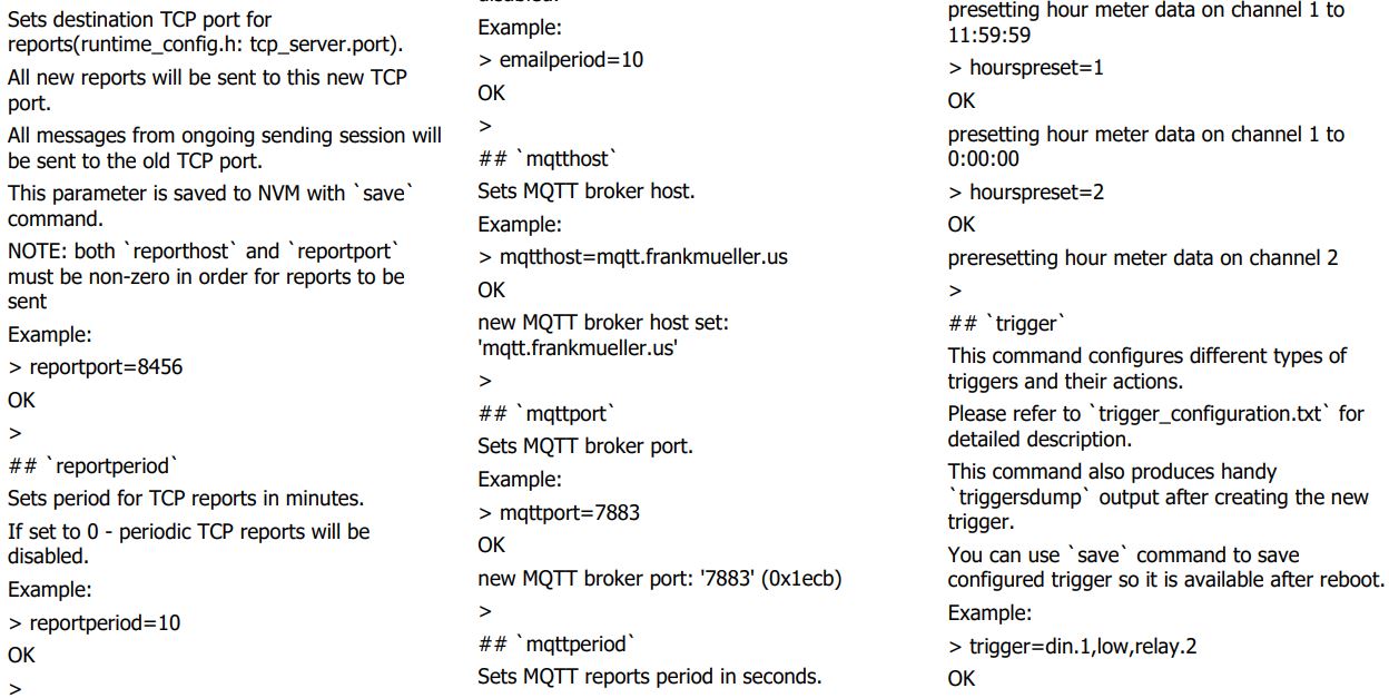 iTrixx-WFMN Owners and Operation User Manual - Appendix 1 Available Commands