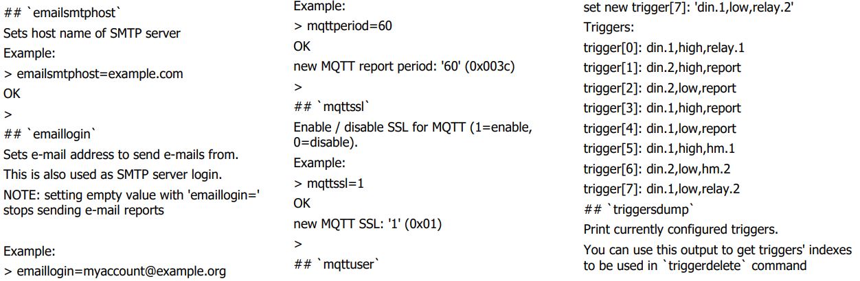 iTrixx-WFMN Owners and Operation User Manual - Appendix 1 Available Commands