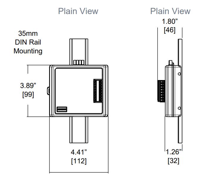 universal douglas WNG-3131 BACnet IP Gateway Instructions - Dimensions