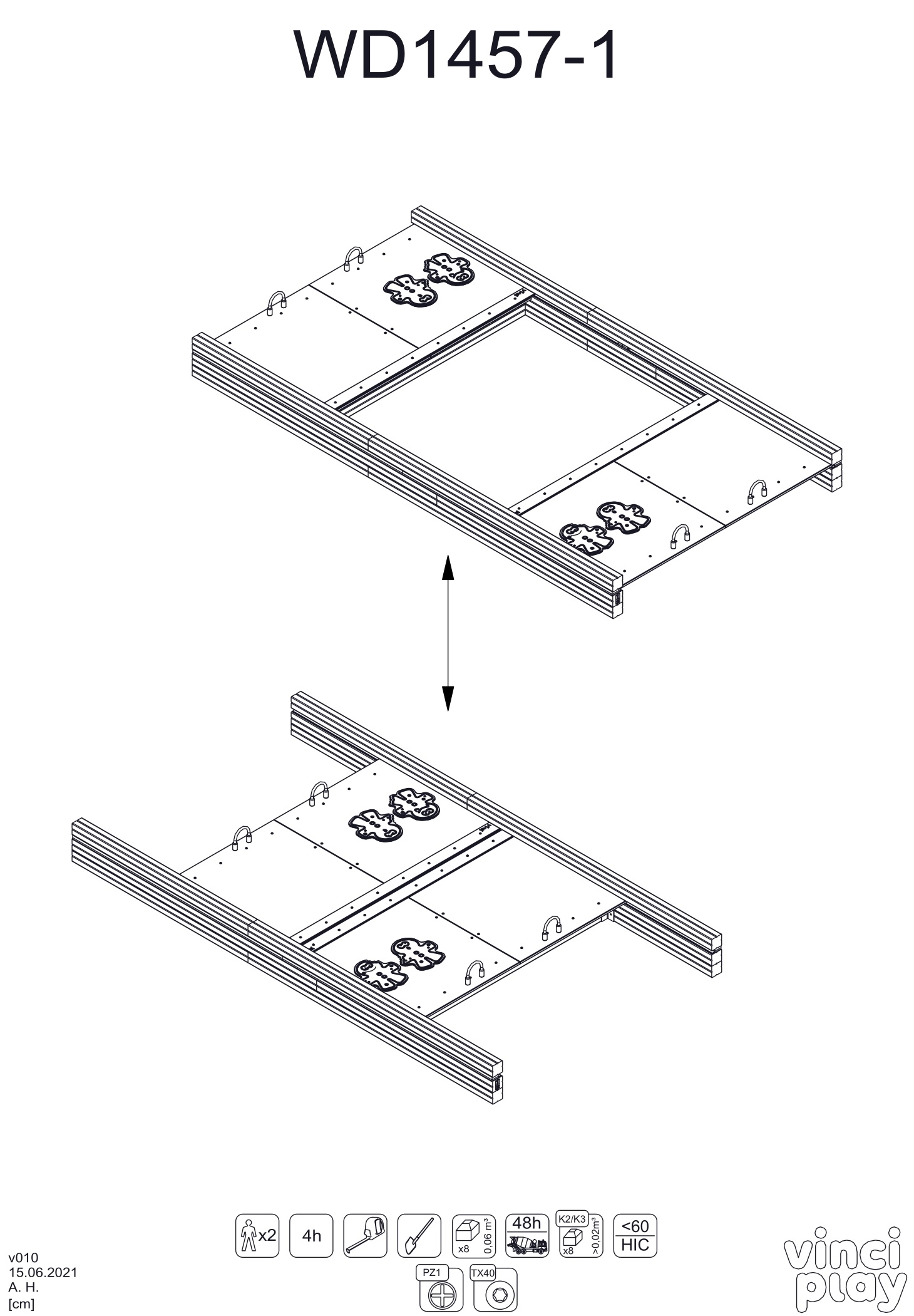 vinci play WD1457-1 Solo WD Sandbox Lid Instruction Manual
