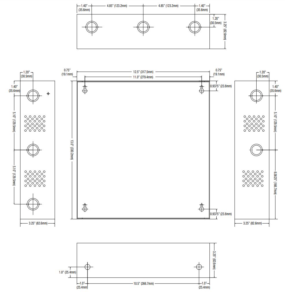 Altronix Netway NetWay4EL Series Ethernet Over Fiber PoE+ Switch Installation Guide - Mechanical Drawing and Dimensions