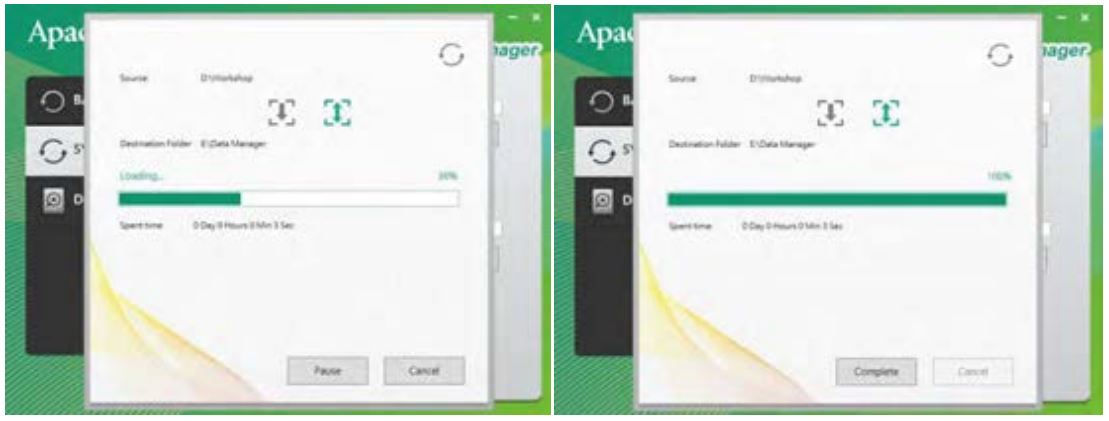 Apacer AC633 Military-Grade Shockproof Portable Hard Drive - You can monitor the progress of syncing files with the progress bar and the percentage