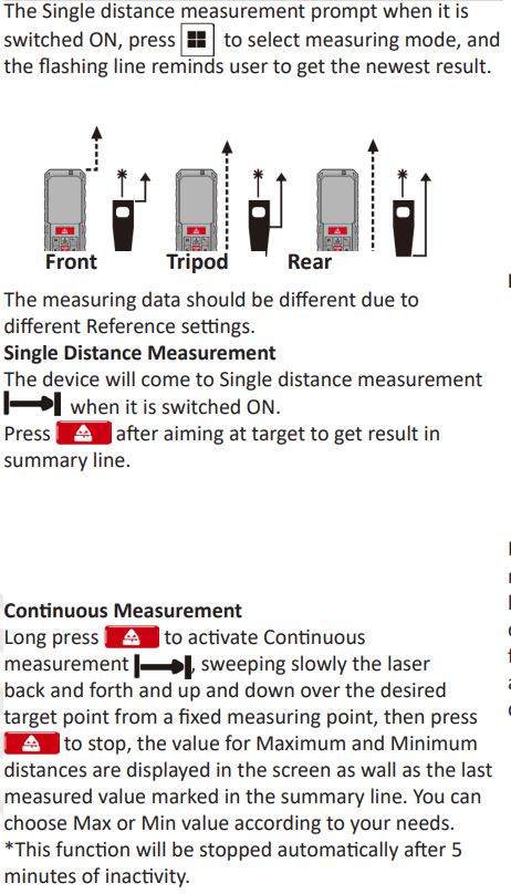 BORMANN PRO BDM7000 Laser distance meter 100m User Manual - Operating Instructions