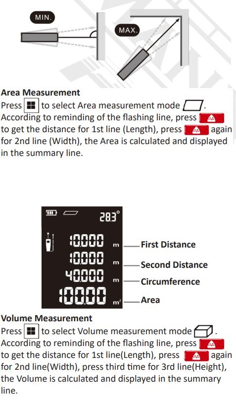 BORMANN PRO BDM7000 Laser distance meter 100m User Manual - Operating Instructions