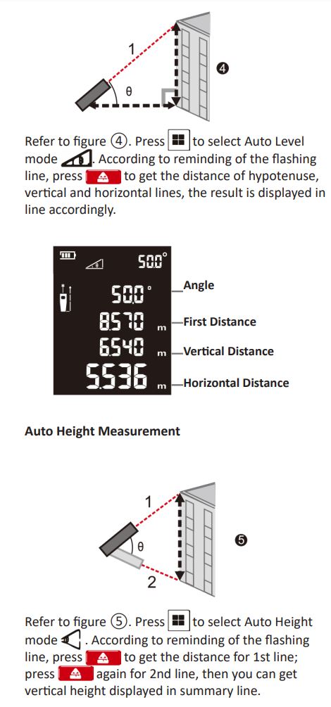 BORMANN PRO BDM7000 Laser distance meter 100m User Manual - Operating Instructions