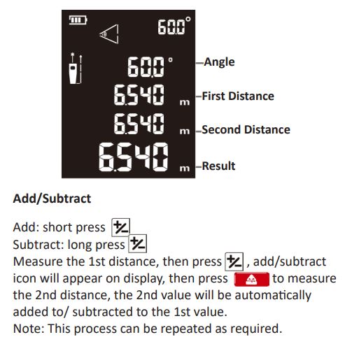 BORMANN PRO BDM7000 Laser distance meter 100m User Manual - Operating Instructions